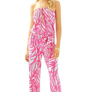 Lilly Pullitzer Papaya Playa strapless jumpsuit